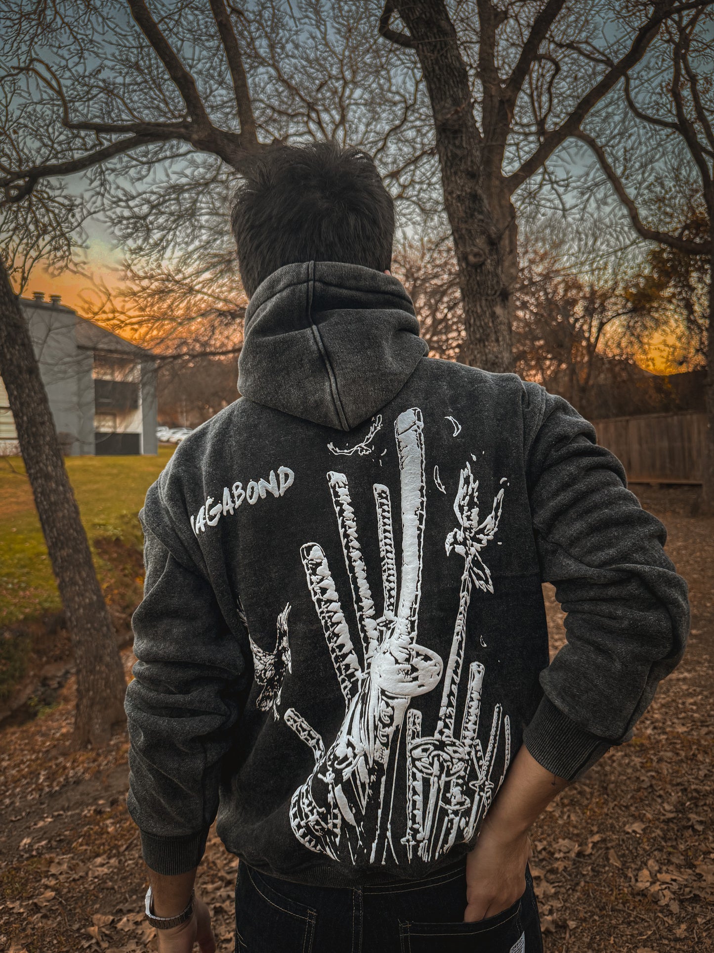 Vagabond Oversized Pull Over Hoodie (Acid Washed)