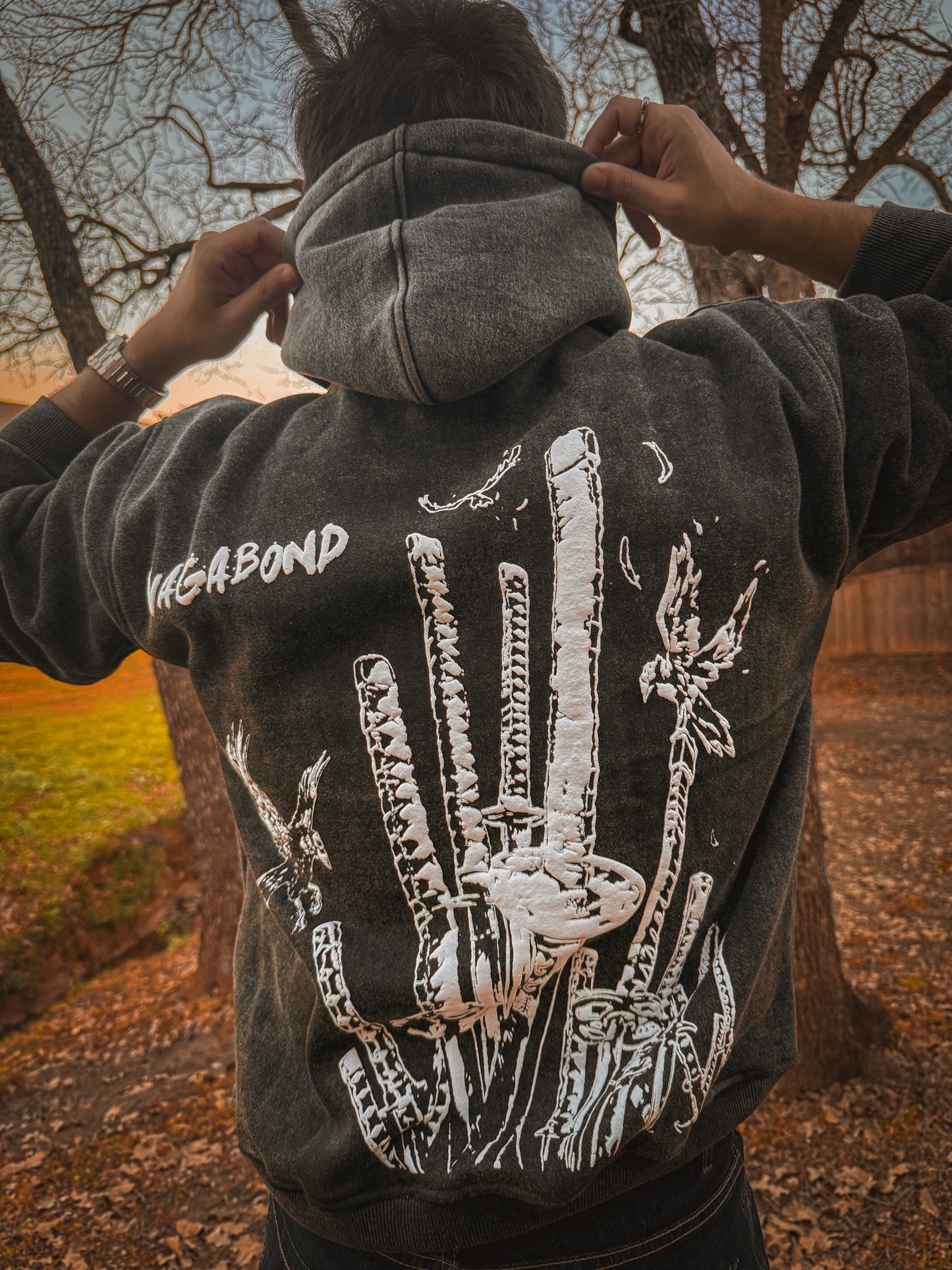 Vagabond Oversized Pull Over Hoodie (Acid Washed)